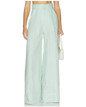 Matthew Bruch Wide Leg Pleated Pant - Green