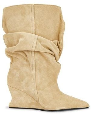 Balmain Ankle Wedge Boot - White