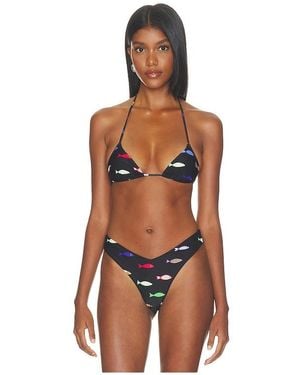 WeWoreWhat Triangle Bikini Top - Black