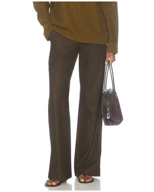 Vince Simone Mid Rise Soft Flannel Flare Pant - Green