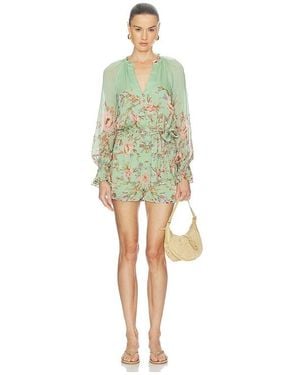 Hemant & Nandita Romper With Tie Belt - Green