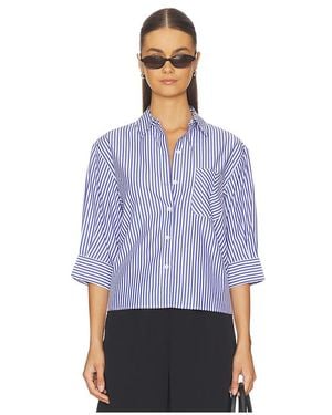 Rag & Bone Gestreiftes Popelinehemd Lucia - Blau
