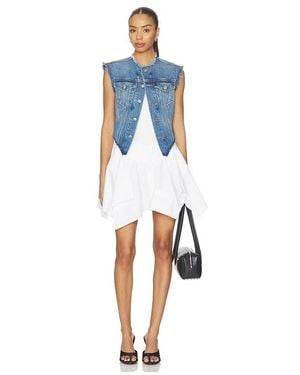 Alexander Wang Prestyle Combo Dress With Denim Vest - Blue