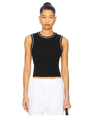DONNI. Baby Rib Contrast Tank Top - Black