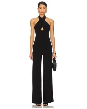 Norma Kamali Halter Straight Leg Jumpsuit - Black