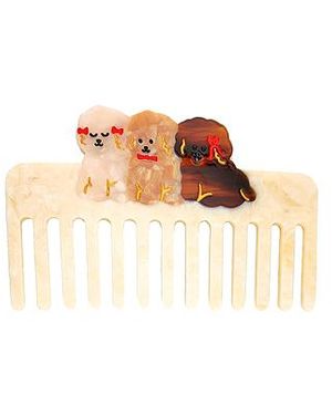 Solar Eclipse Hand-Painted Puppies Detangling Wide Tooth Hair Comb En Color Belleza: Na Talla - Multicolor