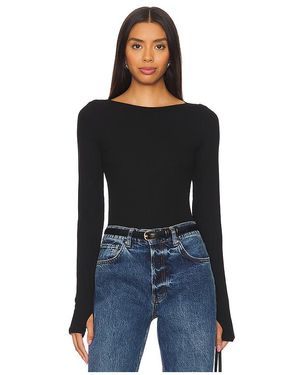 LNA Oberteil Bellina Ribbed Long Sleeve - Schwarz