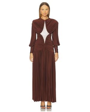 ALÉMAIS Silvio Ruched Midi Dress - Red