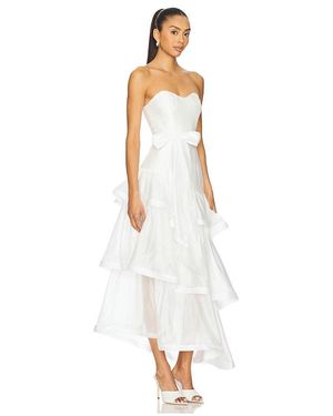 chinese dress ladies Rinna Satin Halter Maxi Dress / Ivory | Meshki main image 0