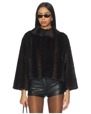 Jocelyn Faux Mink Pullover Sweatshirt - Black