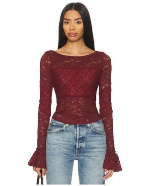 Free People Capas De Encaje De Manga Larga En Color Vino Talla (También En M, S, Xs) - Rojo