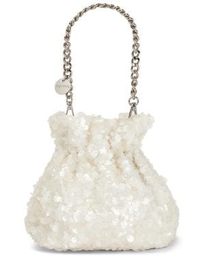 OLGA BERG Mattie Sequin Pouch - White