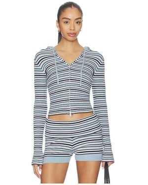 Frankie's Bikinis Heritage Cloud Knit Hoodie - Blue