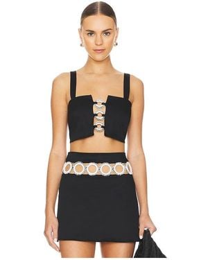 MY BEACHY SIDE Square Neck Crop Top - Black