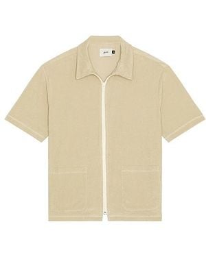 Bather Sand Terry Full Zip Tour Shirt - Weiß