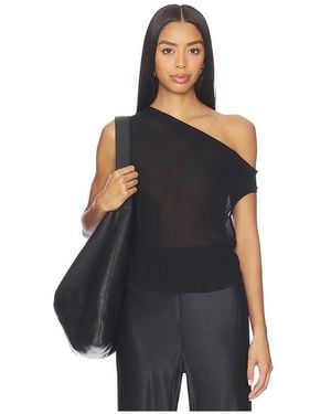 Enza Costa Airy Off-Shoulder Top - Black