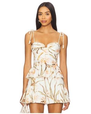 PATBO Top Peplum Botanic Retro En Color Blanco Talla (También En 4, 8)