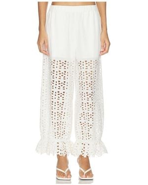 Sea Leila Eyelet Pants - White