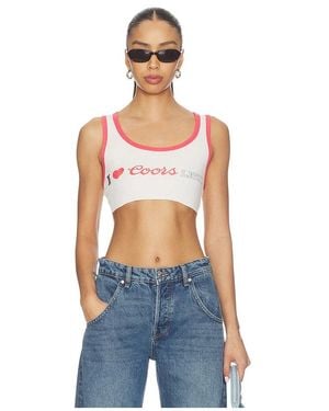 The Laundry Room I Heart Coors Light Super Crop Rib Tank Top - Blue