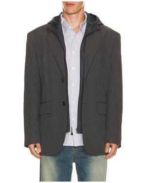 we11done Hood Detachable Blazer - Black