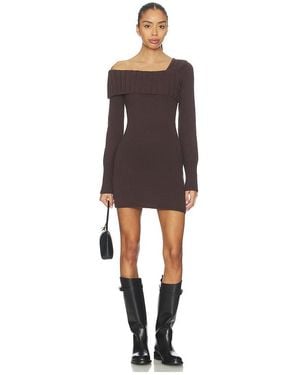 Lovers + Friends Sunna Off The Shoulder Mini Dress - Brown