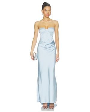 ROTATE BIRGER CHRISTENSEN Kleid Satin Corset Maxi - Weiß