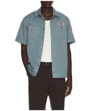 by Parra Gas Station Short Sleeve Shirt - Blue