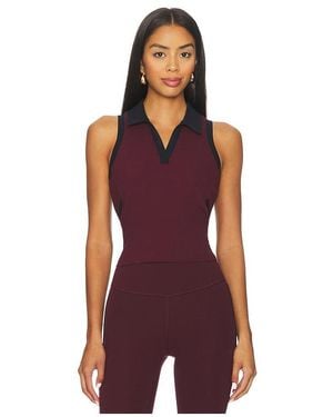 Splits59 Austin Air Weight Crop Polo - Purple