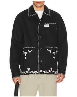 Scotch & Soda Embroidered Cotton Blend Jacket - Black