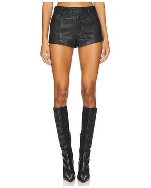Camila Coelho Faux Leather Hot Shorts - Blue