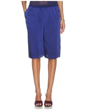 SER.O.YA Brice Satin Bermuda Short - Blue