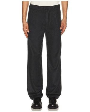 Soft Goat Straight Drawstring Trousers - Black