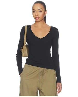 GRLFRND X Sophia Kelly Sheer V-Neck Tee - Blue
