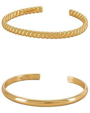 BaubleBar Conjunto De Brazalete En Color Oro Metálico Talla En - Blanco