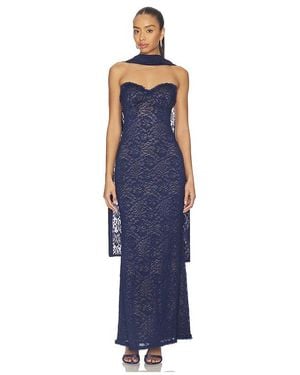 Runaway the Label Amana Strapless Scarf Maxi Dress - Blue