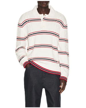 Tommy Hilfiger Stripe Cable Knit Polo - Blue