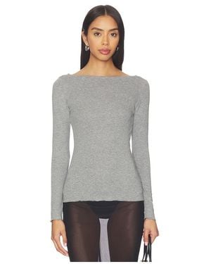 AYA MUSE Boatneck Long Sleeve Tee - Gray