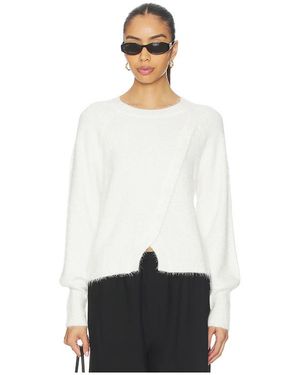 Bobi Diagonal Placket Jumper - White