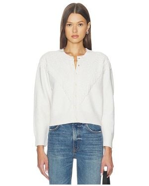 The Great The Beaded Fringe Cardigan - White