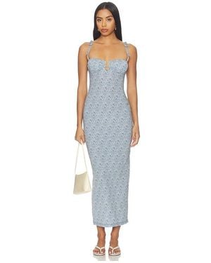 Montce Petal Long Slip Dress - Blue