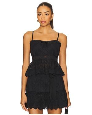 LoveShackFancy Rowina Top - Black