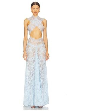 Bronx and Banco Vestido Largo Encaje Naia En Color Bebe Azul Talla En - Blanco
