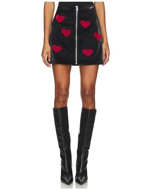 Cinq À Sept Applique Hearts Palo Skirt - Black