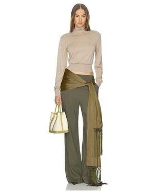Helsa Pañuelo Satin Scarf Tie With Tassels En Color Verde Talla - Blanco