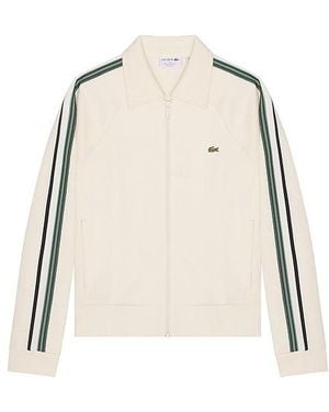 Lacoste Double Face Long Sleeve Zip Up Jacket - Natural