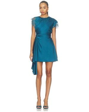 AMUR Zina Ruched Mini Dress - Blue