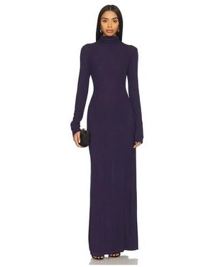 Rag & Bone Elsa Lurex Turtleneck Maxi Dress - Blue