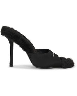 Alexander Wang Cher 105Mm Faux Fur Mule - Black