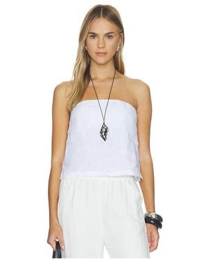 PERFECTWHITETEE Gianna Linen Tube Top - White