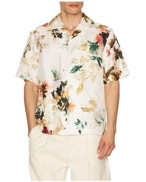 Jonathan Simkhai Casper Printed Silk Shirt - Natural